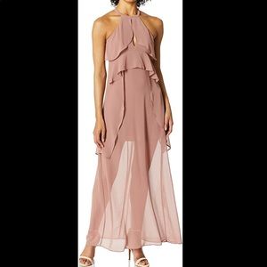 BCBGeneration Chiffon Maxi Dress - Woodsmoke